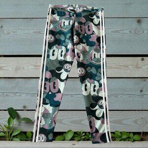ADIDAS Floral Three Stripe Leggings Size Large